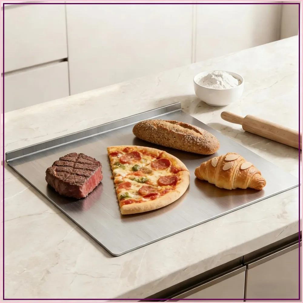 14-Gauge 304 Stainless Steel Cutting Board, Extra Large 19.6"x31.5" Kitchen Chopping Mat, Non-Toxic, Warp-Free, Cool Surface for Kneading Dough
14-Gauge 304 Stainless Steel Cutting Board, Extra Large 19.6"x31.5" Kitchen Chopping Mat, Non-Toxic, Warp-Free, Cool Surface for Kneading Dough