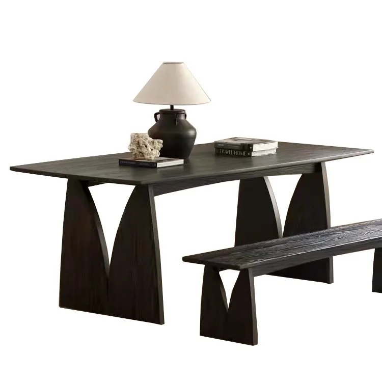 Wabi Sand Wind New Chinese Black Solid Wood Dining Table Modern Desk Large Board Rectangle Workbench
Wabi Sand Wind New Chinese Black Solid Wood Dining Table Modern Desk Large Board Rectangle Workbench