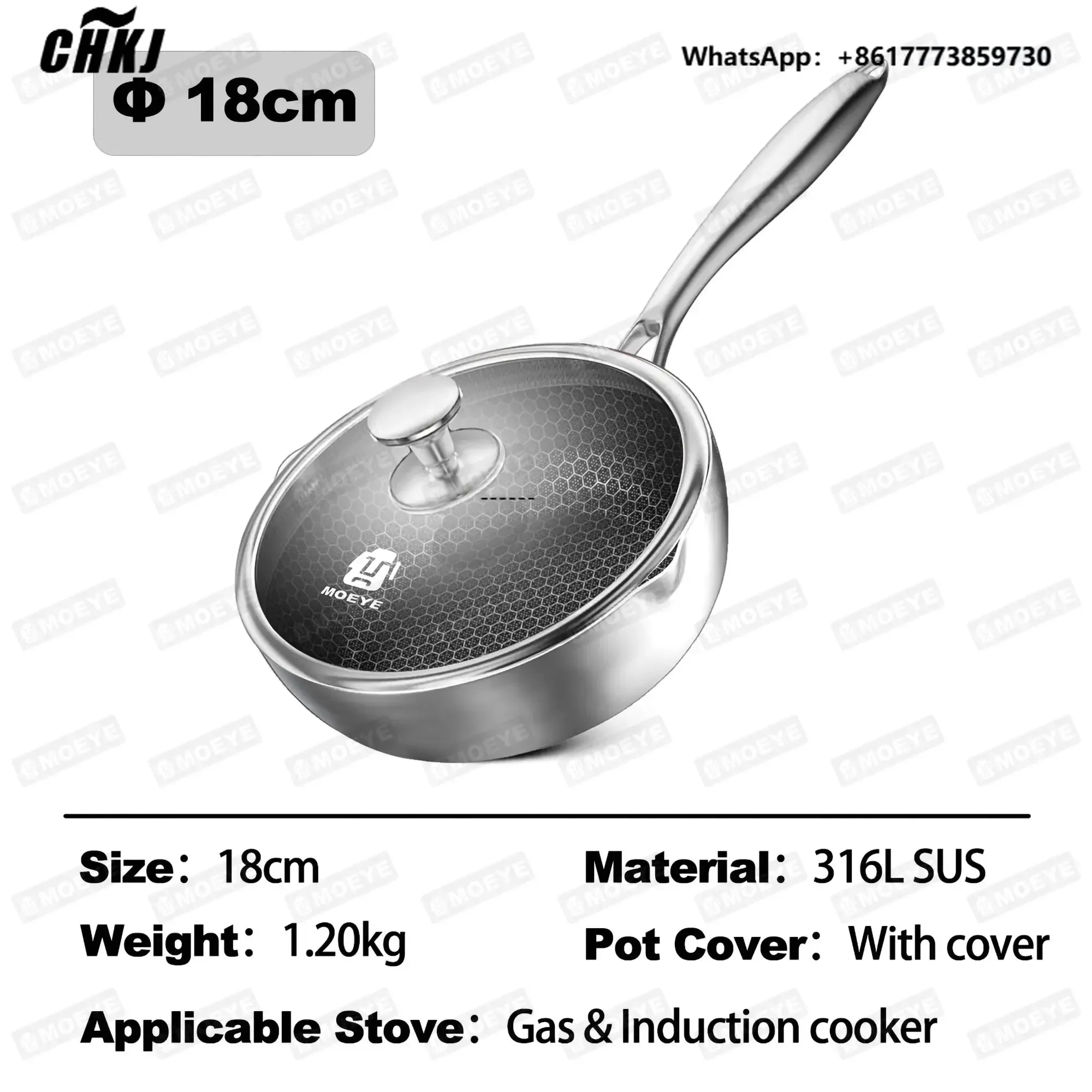 CHKJ MOEYE Soup Pot 316L Antibacterial Stainless Steel Milk Pot 5 Layers Thickened Bottom Non-stick Cooking Pot Kitchen Saucepan
CHKJ MOEYE Soup Pot 316L Antibacterial Stainless Steel Milk Pot 5 Layers Thickened Bottom Non-stick Cooking Pot Kitchen Saucepan