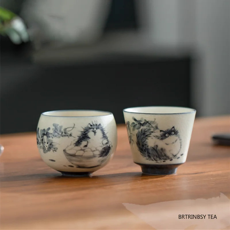 1 Pc Chinese Vintage Ceramic Tea Cup Cute Cat Master Teacup Household Handmade Tea Bowl Travel Personal Teaware Accessories
1 Pc Chinese Vintage Ceramic Tea Cup Cute Cat Master Teacup Household Handmade Tea Bowl Travel Personal Teaware Accessories