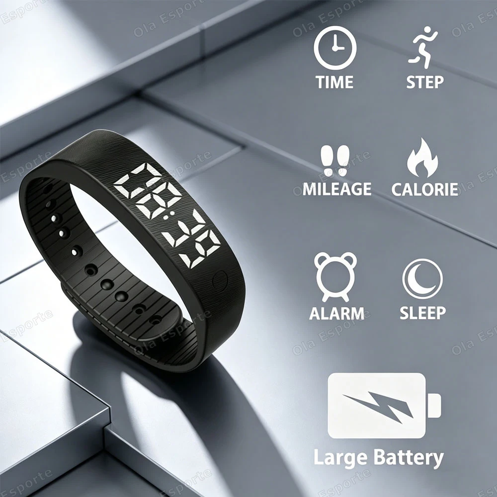 LED Digital Monitor Smart Band Smart Bracelet Waterproof Smart Clock Smartband Vibration Alarm Reminder with Running Pedometer
LED Digital Monitor Smart Band Smart Bracelet Waterproof Smart Clock Smartband Vibration Alarm Reminder with Running Pedometer