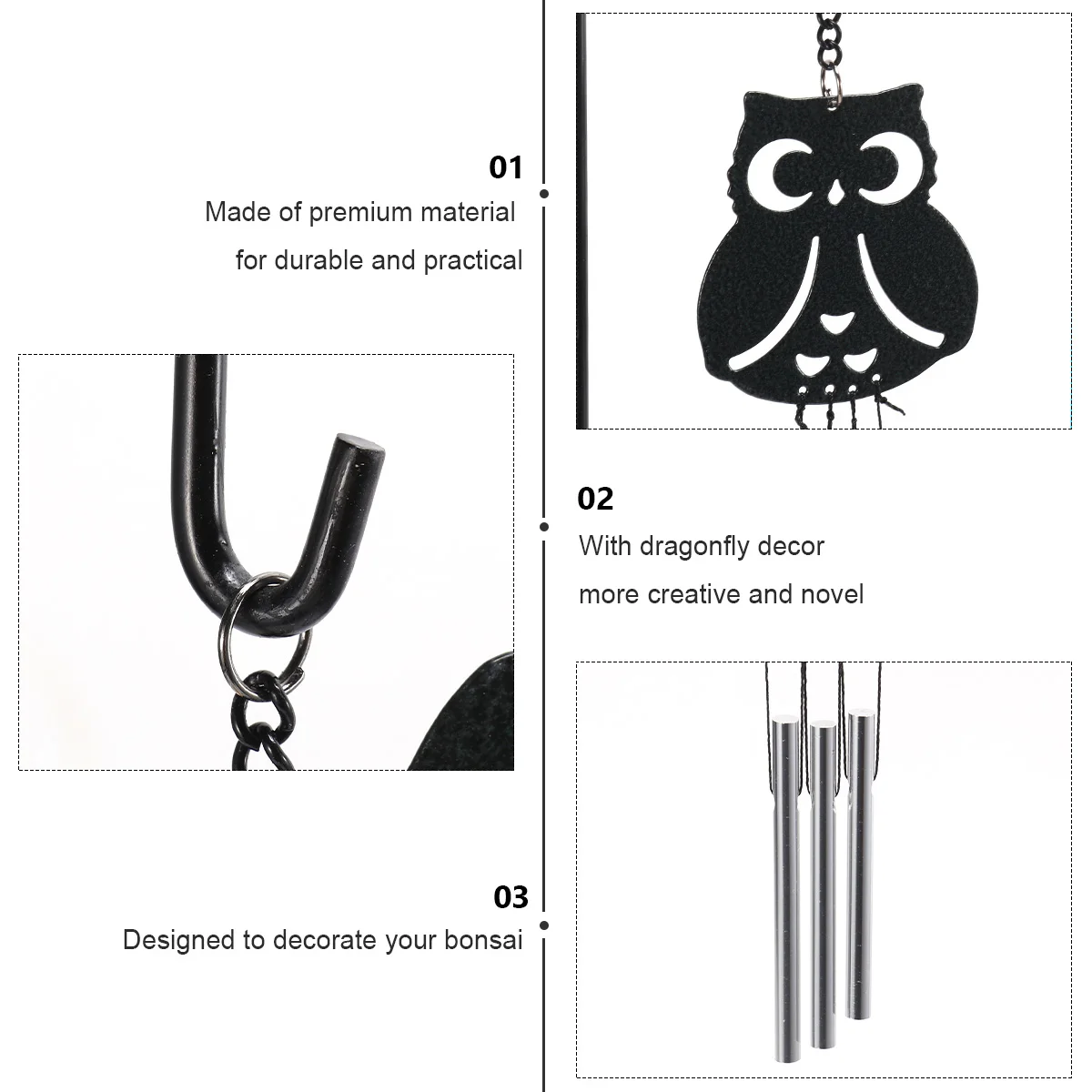 Musical Wind Premium Metal Owl Pattern Beautiful Sound Decor Hanging Tube Household Wind Chime Tube Chimes
Musical Wind Premium Metal Owl Pattern Beautiful Sound Decor Hanging Tube Household Wind Chime Tube Chimes