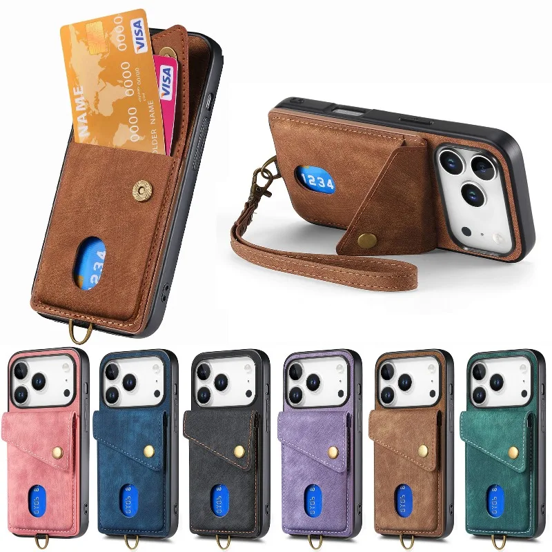 Cases For iPhone 17 Pro Max PU Leather Flip Wallet Card Holder Case For iPhone Air 17 Magnetic Lanyard Shockproof Bracket Cover
Cases For iPhone 17 Pro Max PU Leather Flip Wallet Card Holder Case For iPhone Air 17 Magnetic Lanyard Shockproof Bracket Cover