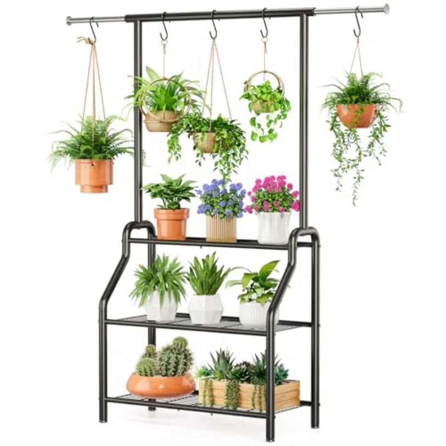 Plant Stand Indoor Outdoor 3-Tier Heavy Duty Metal Hanging Plant Shelf 61'' Tall Large Plant Holder Rack for Multiple Big Pots
Plant Stand Indoor Outdoor 3-Tier Heavy Duty Metal Hanging Plant Shelf 61'' Tall Large Plant Holder Rack for Multiple Big Pots