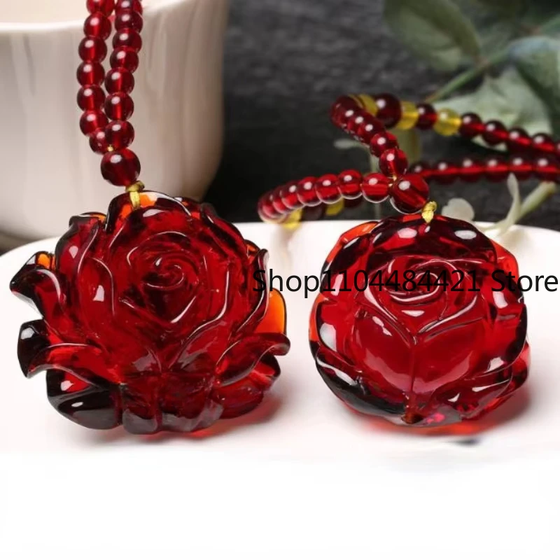 Natural Beeswax Rose Pendant Sweater Chain Blood Pearl Necklace Luxury Vintage Ladies Gemstone Jewelry Holiday Gift
Natural Beeswax Rose Pendant Sweater Chain Blood Pearl Necklace Luxury Vintage Ladies Gemstone Jewelry Holiday Gift