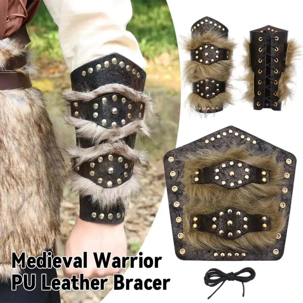 Faux Leather Viking Wrist Guards Adjustable Plush Armor Wrist Guards Three-Strap Rivet Leather Medieval Wrist Guard
Faux Leather Viking Wrist Guards Adjustable Plush Armor Wrist Guards Three-Strap Rivet Leather Medieval Wrist Guard