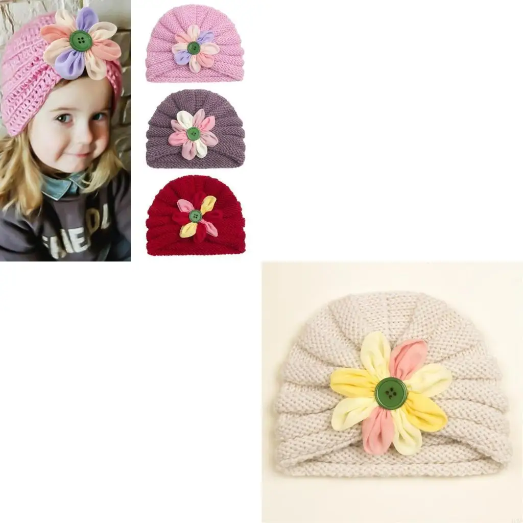 Stylish Baby Fashionable Flower Charm Knitted Hat Windproof Warm 425F 
Stylish Baby Fashionable Flower Charm Knitted Hat Windproof Warm 425F