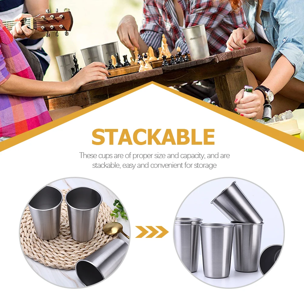 3pcs Stainless Steel Water Cups 304 Material Cocktail Mugs Drinking Wine Juice Stackable Home Bar Restaurant Glassware
3pcs Stainless Steel Water Cups 304 Material Cocktail Mugs Drinking Wine Juice Stackable Home Bar Restaurant Glassware