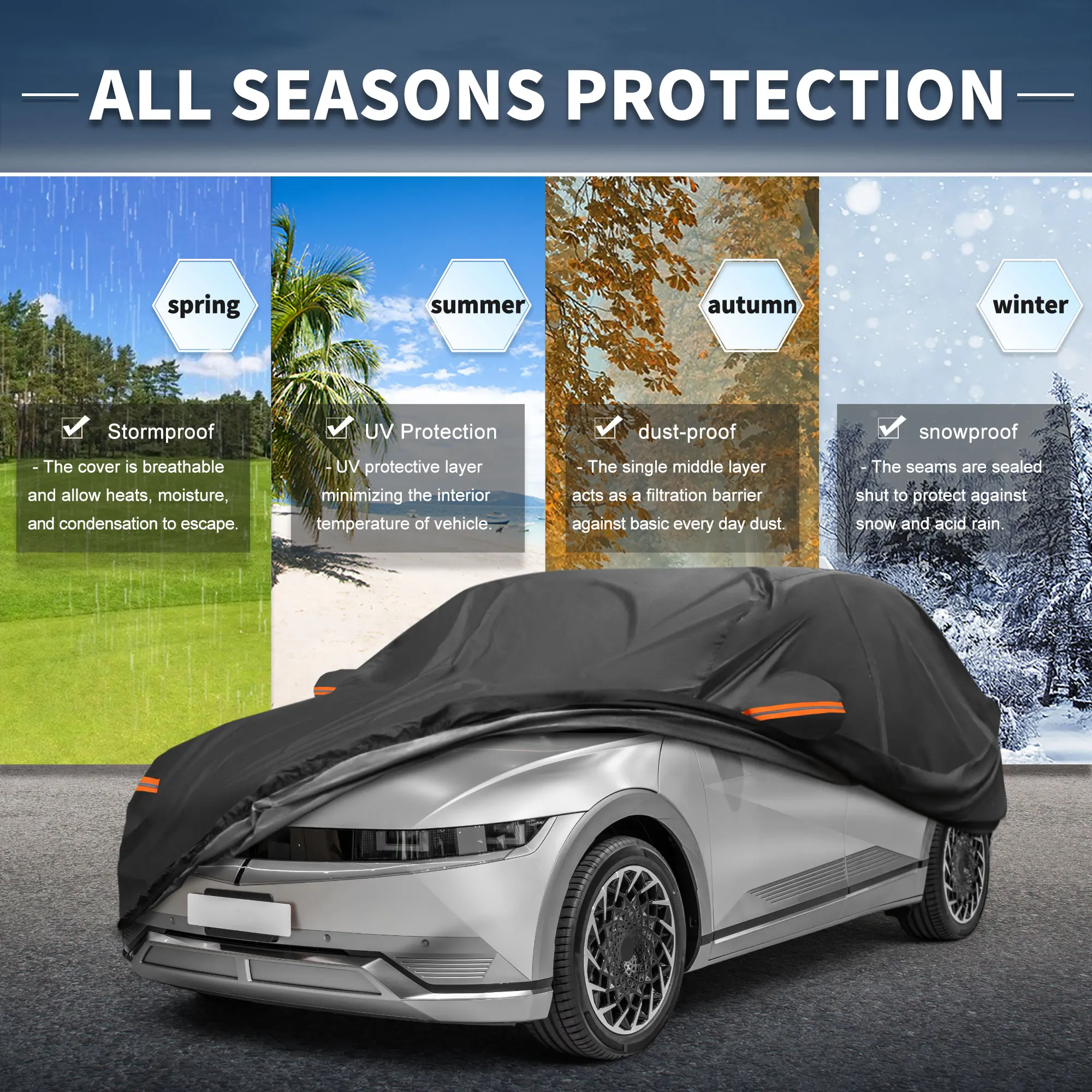 Чехол для автомобиля Uxcell, водонепроницаемый, для защиты от солнца, дождя, снега и града, с молнией на левой боковой двери, 210D-Pu, для Hyundai Ioniq 5
Чехол для автомобиля Uxcell, водонепроницаемый, для защиты от солнца, дождя, снега и града, с молнией на левой боковой двери, 210D-Pu, для Hyundai Ioniq 5