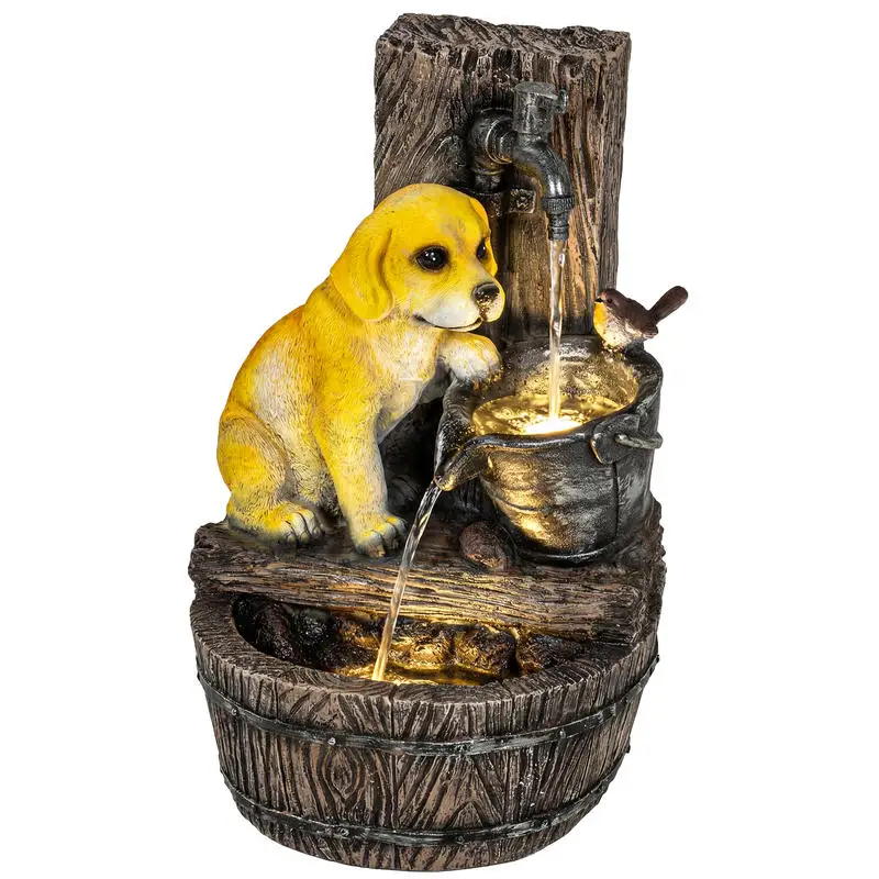 Outsunny 22" Outdoor Fountain with 3-Tier Puppy Theme, Resin Garden Fountain with LED Lights, Adjustable Flow, Rustic Brown
Outsunny 22" Outdoor Fountain with 3-Tier Puppy Theme, Resin Garden Fountain with LED Lights, Adjustable Flow, Rustic Brown