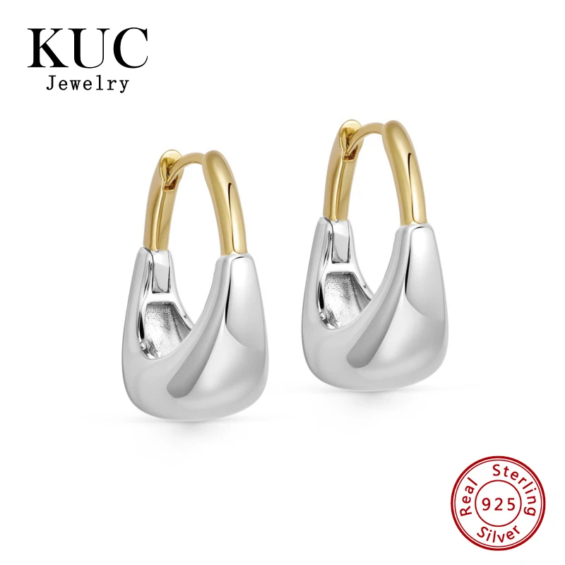 925 Sterling Silver Design Custom Two Tone Minimalist Earring Fine Jewelry Silver & Gold Plated Chunky Aurora U-Hoop Earrings
925 Sterling Silver Design Custom Two Tone Minimalist Earring Fine Jewelry Silver & Gold Plated Chunky Aurora U-Hoop Earrings