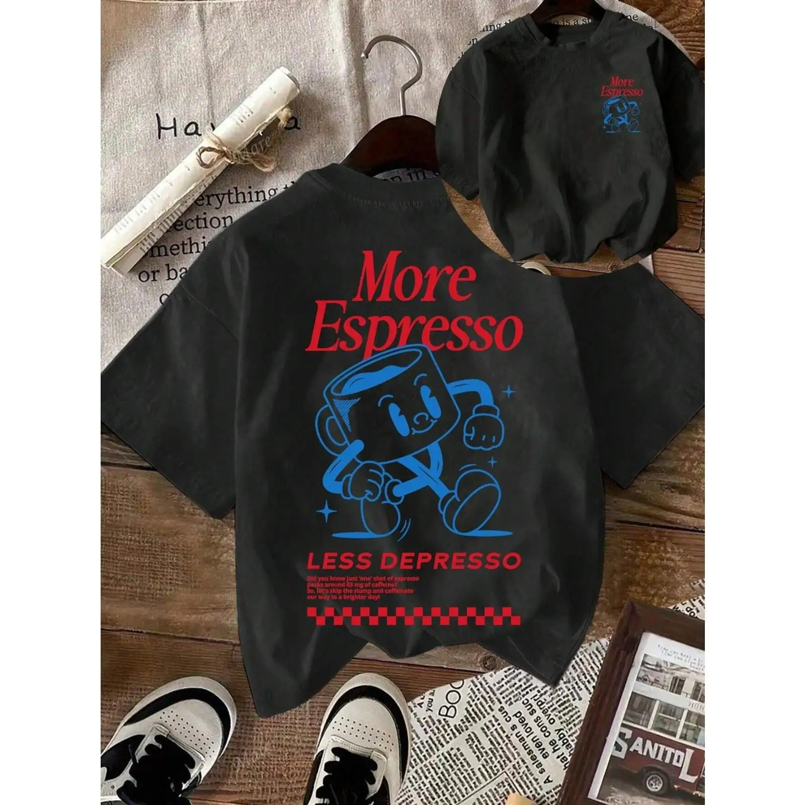 More Espresso Less Depresso T-shirt for Men Women Funny Coffee Graphic Tee Slogan Top Casual Wear 
More Espresso Less Depresso T-shirt for Men Women Funny Coffee Graphic Tee Slogan Top Casual Wear