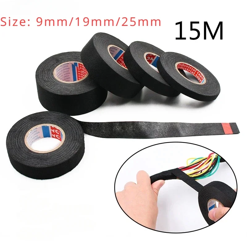 Electrical Tape Heat Resistant Harness Tape Insulation Automotive Noise Resistance Adhesives Tape Width 9/19/25 MM Length 15M
Electrical Tape Heat Resistant Harness Tape Insulation Automotive Noise Resistance Adhesives Tape Width 9/19/25 MM Length 15M