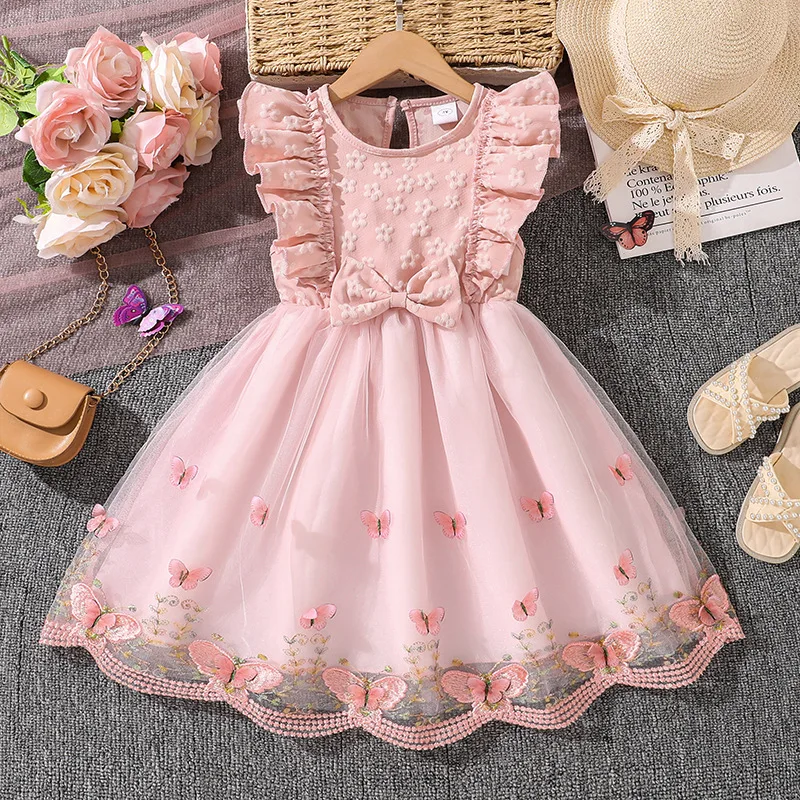 Kids Princess Dress For Girls Sleeveless Bowknot Floral Print Embroidery 4-7 Years Summer Mesh Sweet Birthday Party Clothing
Kids Princess Dress For Girls Sleeveless Bowknot Floral Print Embroidery 4-7 Years Summer Mesh Sweet Birthday Party Clothing