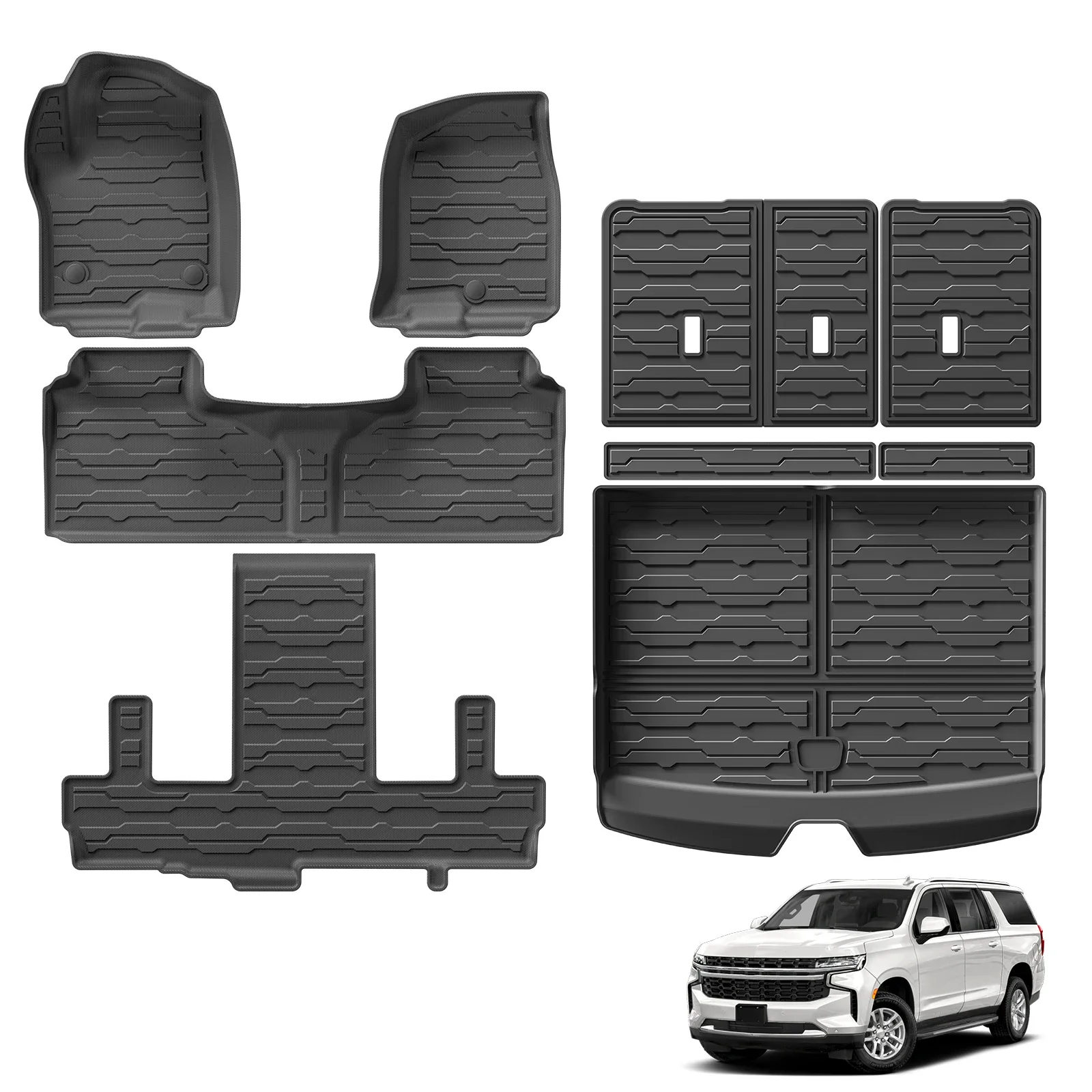 for Chevrolet Suburban/GMC Yukon XL 7 Seats 2021 - 2024 TPE 3D Car Floor Mats Cargo Liner Trunk Pad Left Hand Drive
for Chevrolet Suburban/GMC Yukon XL 7 Seats 2021 - 2024 TPE 3D Car Floor Mats Cargo Liner Trunk Pad Left Hand Drive