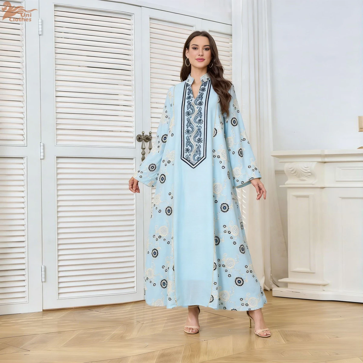 2026 New Muslim Women's Dubai Abaya Dress Sequins Embroidery Beading Loose Maxi Kaftan Elegant Moroccan Style
2026 New Muslim Women's Dubai Abaya Dress Sequins Embroidery Beading Loose Maxi Kaftan Elegant Moroccan Style