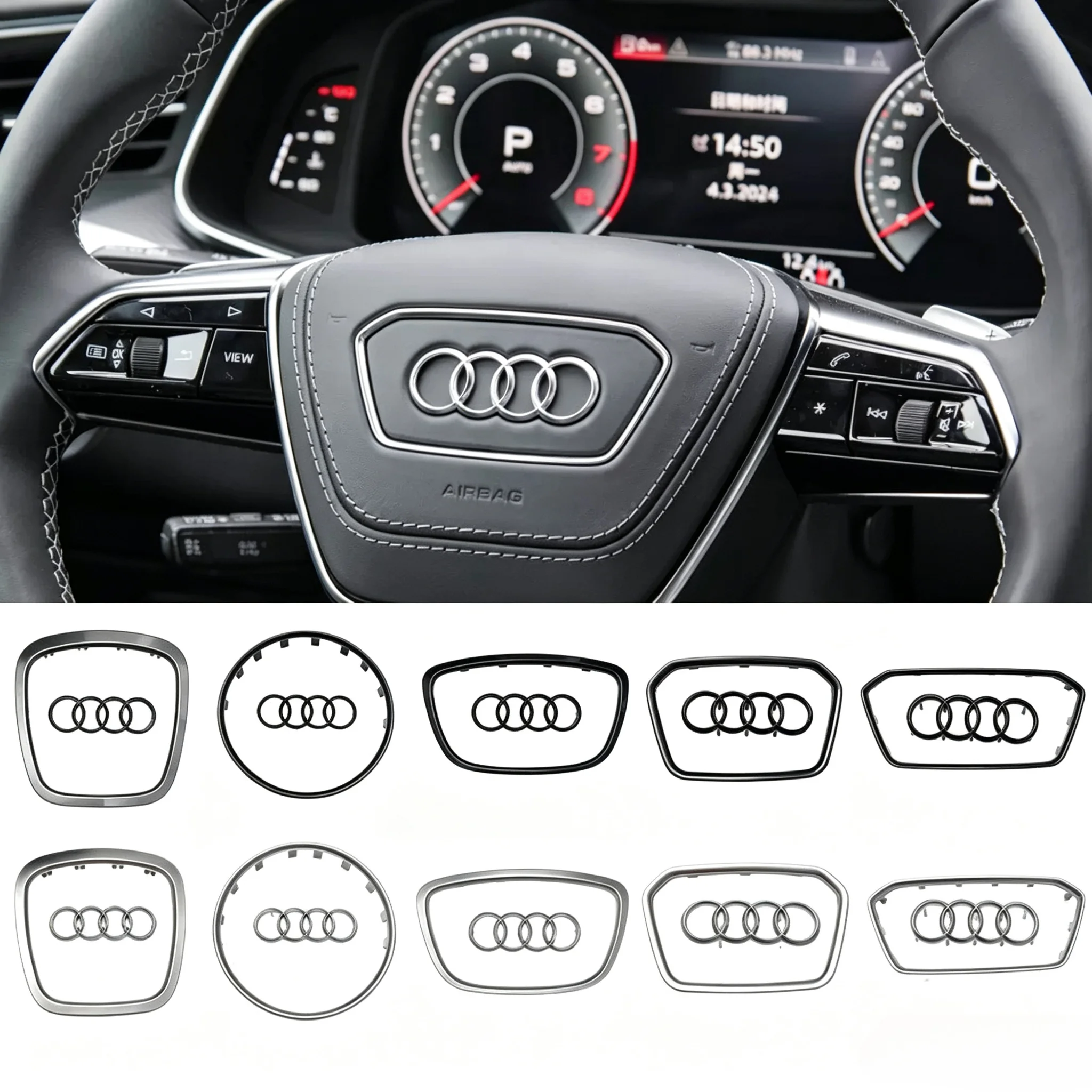 For AUDI Trim Frame Badge Decor Ring Cover Auto Accessories Q5 Q3 Q7 A3 A4 A6 S3 Car Steering Wheel Center Emblem Logo Sticker
For AUDI Trim Frame Badge Decor Ring Cover Auto Accessories Q5 Q3 Q7 A3 A4 A6 S3 Car Steering Wheel Center Emblem Logo Sticker