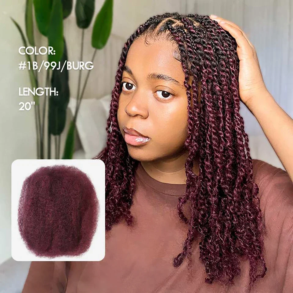 99J Red QVR Afro Kinky Bulk For Braiding Soft Light weight Human Hair for Dreadlock Extensions Loc Repair Braiding Sleek Hair
99J Red QVR Afro Kinky Bulk For Braiding Soft Light weight Human Hair for Dreadlock Extensions Loc Repair Braiding Sleek Hair