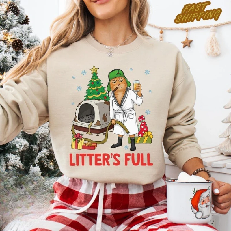 Пародия полного кота Litter's, забавный рождественский подарок на праздник, осенне-зимняя термотолстовка с длинными рукавами для взрослых
Пародия полного кота Litter's, забавный рождественский подарок на праздник, осенне-зимняя термотолстовка с длинными рукавами для взрослых
