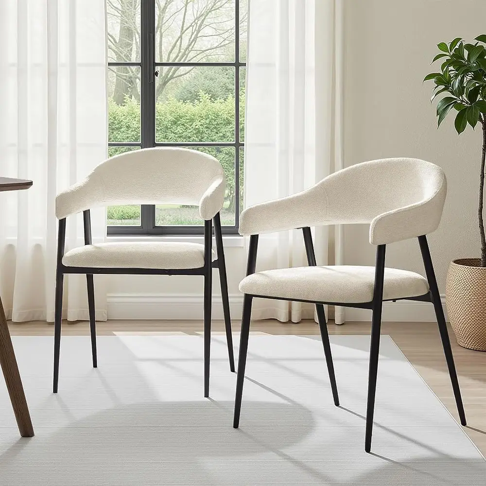 Набор из 2 обеденных стульев, современные мягкие кухонные стулья с металлическим каркасом, мягким подлокотником, акцентные стулья с изогнутой поддерживающей спинкой
Набор из 2 обеденных стульев, современные мягкие кухонные стулья с металлическим каркасом, мягким подлокотником, акцентные стулья с изогнутой поддерживающей спинкой