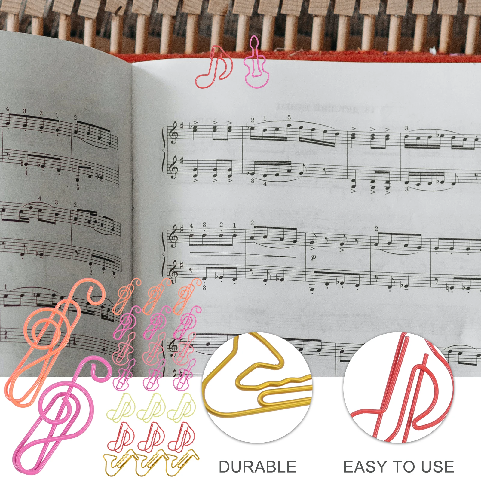 60Pcs Music Note Shape Paper Clips Colorful Metal Clips Creative Office Document Fasteners Decorative School Office Supplies
60Pcs Music Note Shape Paper Clips Colorful Metal Clips Creative Office Document Fasteners Decorative School Office Supplies