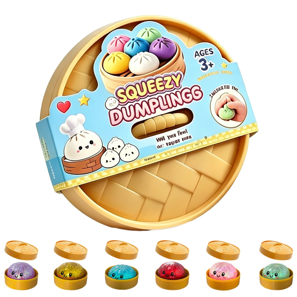 Glitter Dumpling Squishies Toy - Colorful Food Sensory Fidget Toy Anti-Stress Squeeze Balls Mystery Box Baozi Dumpling
Glitter Dumpling Squishies Toy - Colorful Food Sensory Fidget Toy Anti-Stress Squeeze Balls Mystery Box Baozi Dumpling