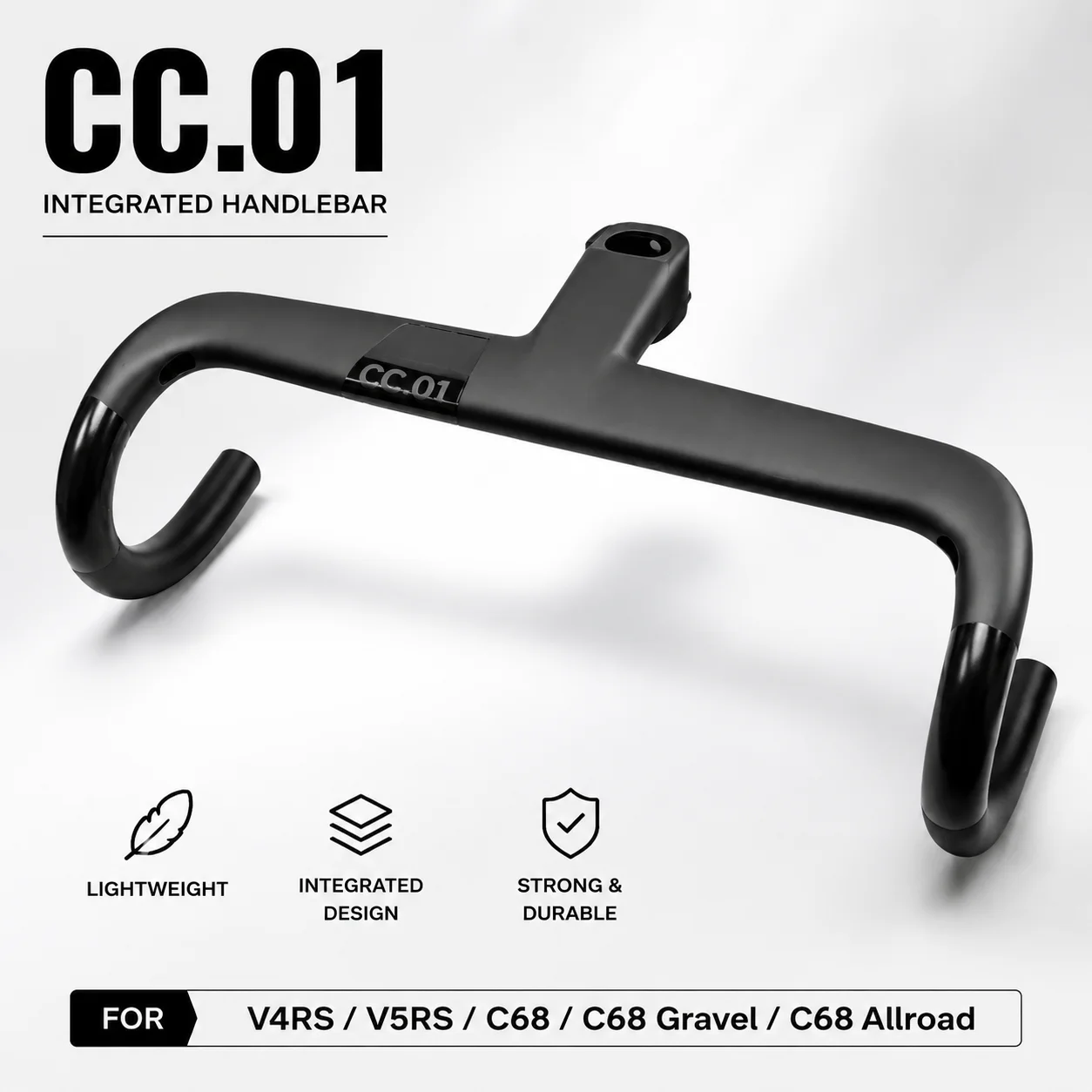 BLACK LOGO CC.01 YICHORD Full Carbon Road Integrated Handlebar for V4RS/V5RS/C68/C68 GRAVEL/C68 Allroad Matta
BLACK LOGO CC.01 YICHORD Full Carbon Road Integrated Handlebar for V4RS/V5RS/C68/C68 GRAVEL/C68 Allroad Matta