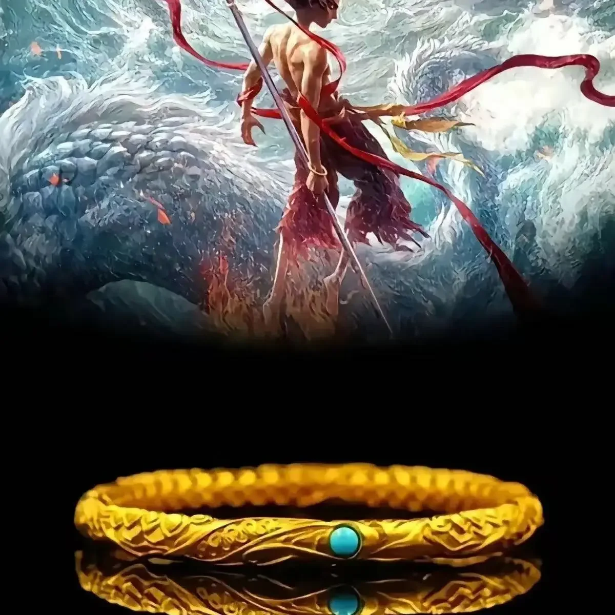 Nezha's Devil Child Gangkun Ring 60CM Bracelet Men and Women's Lovers Gold-plated Big Dimensions Bangle Vintage Fashion Jewelry
Nezha's Devil Child Gangkun Ring 60CM Bracelet Men and Women's Lovers Gold-plated Big Dimensions Bangle Vintage Fashion Jewelry