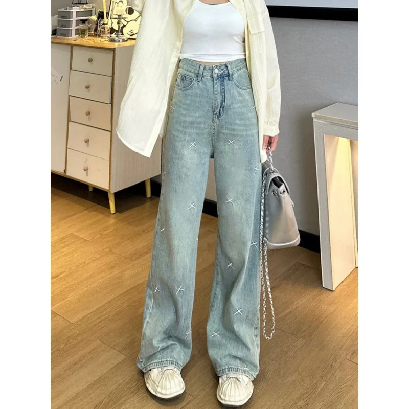 plus Size Women's Design Jeans Women's New Spring and Autumn Slimming and Straight Pants FatmmRetro Wide Leg Trousers
plus Size Women's Design Jeans Women's New Spring and Autumn Slimming and Straight Pants FatmmRetro Wide Leg Trousers