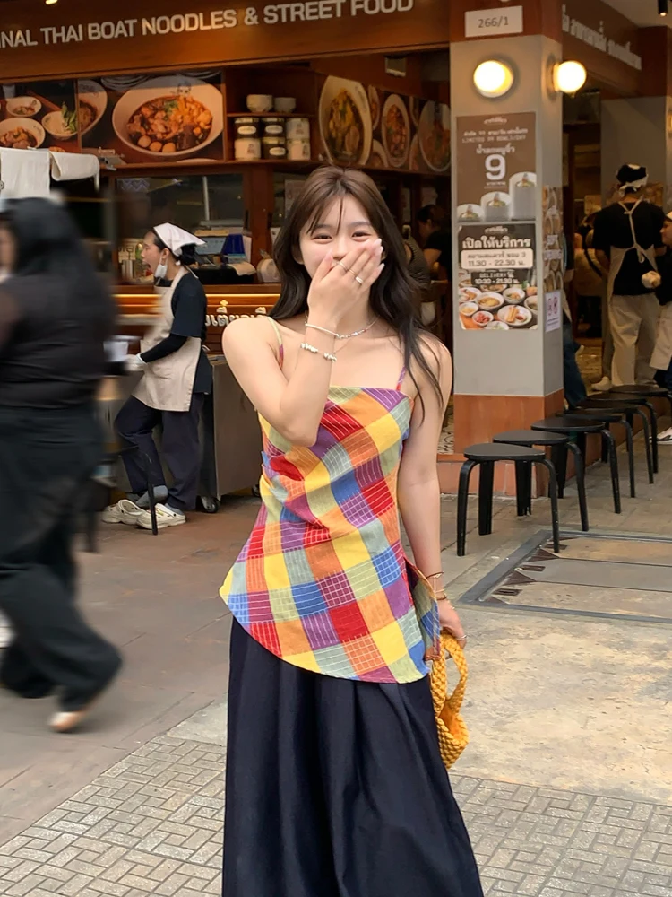 Adan Dopane Plaid Strapl Top Korean Sle Slimming Waist Design Summer Thin Vest for Women Commute Sle Loose Fit Poly...
Adan Dopane Plaid Strapl Top Korean Sle Slimming Waist Design Summer Thin Vest for Women Commute Sle Loose Fit Poly...