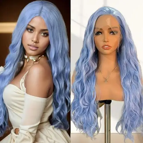 Sky Blue Wig Synthetic Lace Front Wigs for Women Lace wigs Reday to Wear Deep Wave Wigs Long Blue Wig Synthetic Hair Cosplay Wig
Sky Blue Wig Synthetic Lace Front Wigs for Women Lace wigs Reday to Wear Deep Wave Wigs Long Blue Wig Synthetic Hair Cosplay Wig