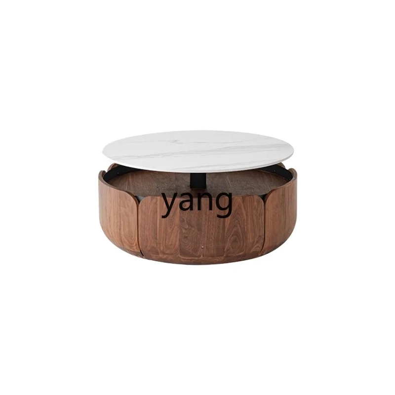 ZJJ electric lift coffee table black walnut rock slab solid wood round storage living room
ZJJ electric lift coffee table black walnut rock slab solid wood round storage living room