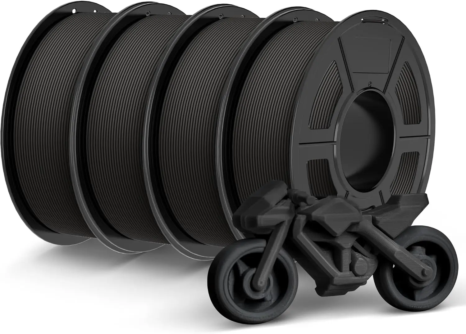 High-Speed PETG 3D Printer Filament, 4KG Bundle, Black, Fast Printing & Durable