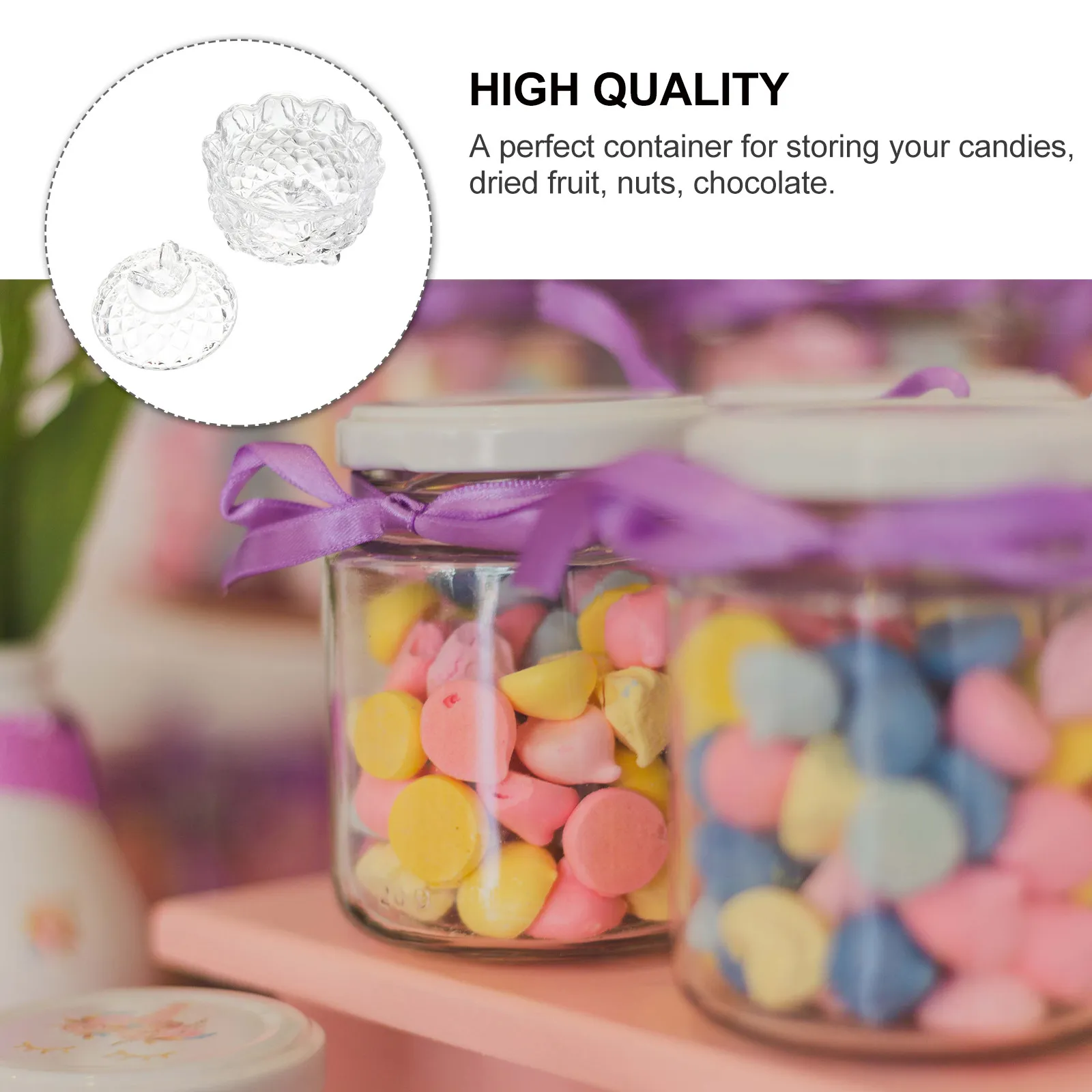 2Pcs Candy Jar Glass Storage Container with Lid Clear Multipurpose Jars for Tea Snacks Nuts Dry Food Organizers Transparent
2Pcs Candy Jar Glass Storage Container with Lid Clear Multipurpose Jars for Tea Snacks Nuts Dry Food Organizers Transparent