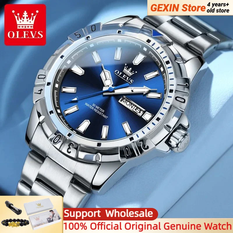 OLEVS NEW Original Diving Series Men's Watches Stainless Steel Wristwatch Blue Luminous Cool Quartz Watch for Men Top Brand
OLEVS NEW Original Diving Series Men's Watches Stainless Steel Wristwatch Blue Luminous Cool Quartz Watch for Men Top Brand