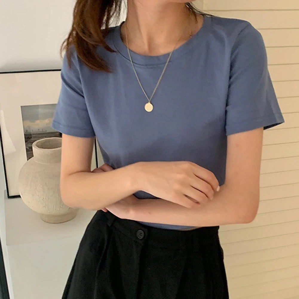 Round Neck Tee Candy Color T-Shirt Everyday Fashion Basic Fashion T-shirt For Women Women Solid Color Basic Design
Round Neck Tee Candy Color T-Shirt Everyday Fashion Basic Fashion T-shirt For Women Women Solid Color Basic Design