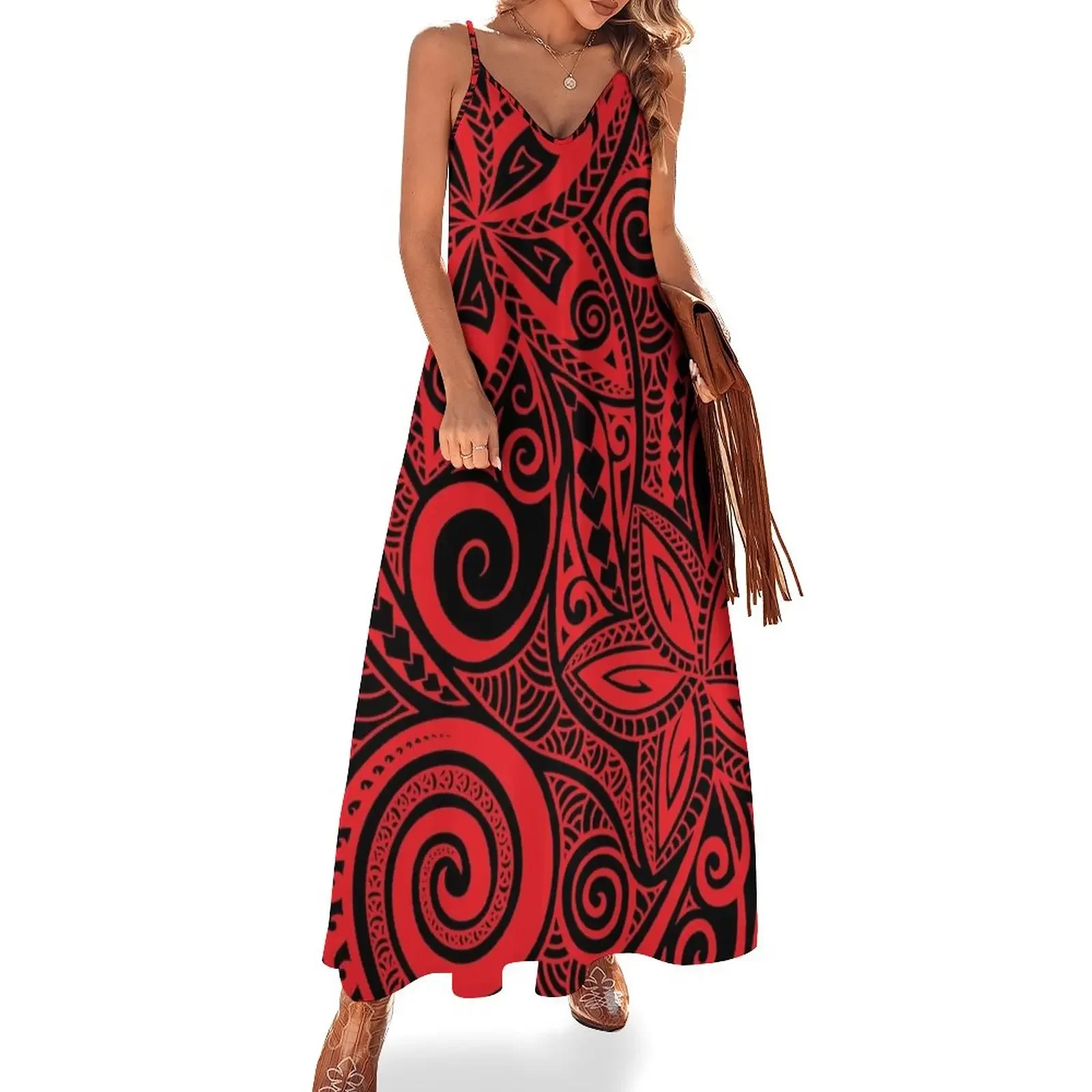 Red black Polynesian floral design Sleeveless Dress dress for woman Dresses for wedding party Summer dresses for women Dress
Red black Polynesian floral design Sleeveless Dress dress for woman Dresses for wedding party Summer dresses for women Dress