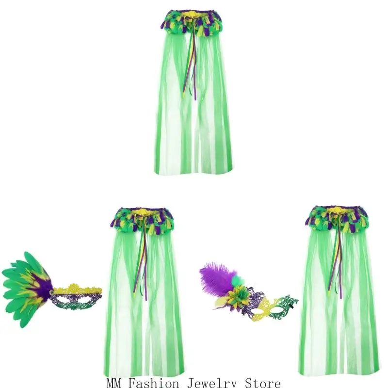 2Pcs Mardi Gras Outfit Masquerades Mask Mardi Gras Shawl Mardi Gras Costume D0UB
2Pcs Mardi Gras Outfit Masquerades Mask Mardi Gras Shawl Mardi Gras Costume D0UB
