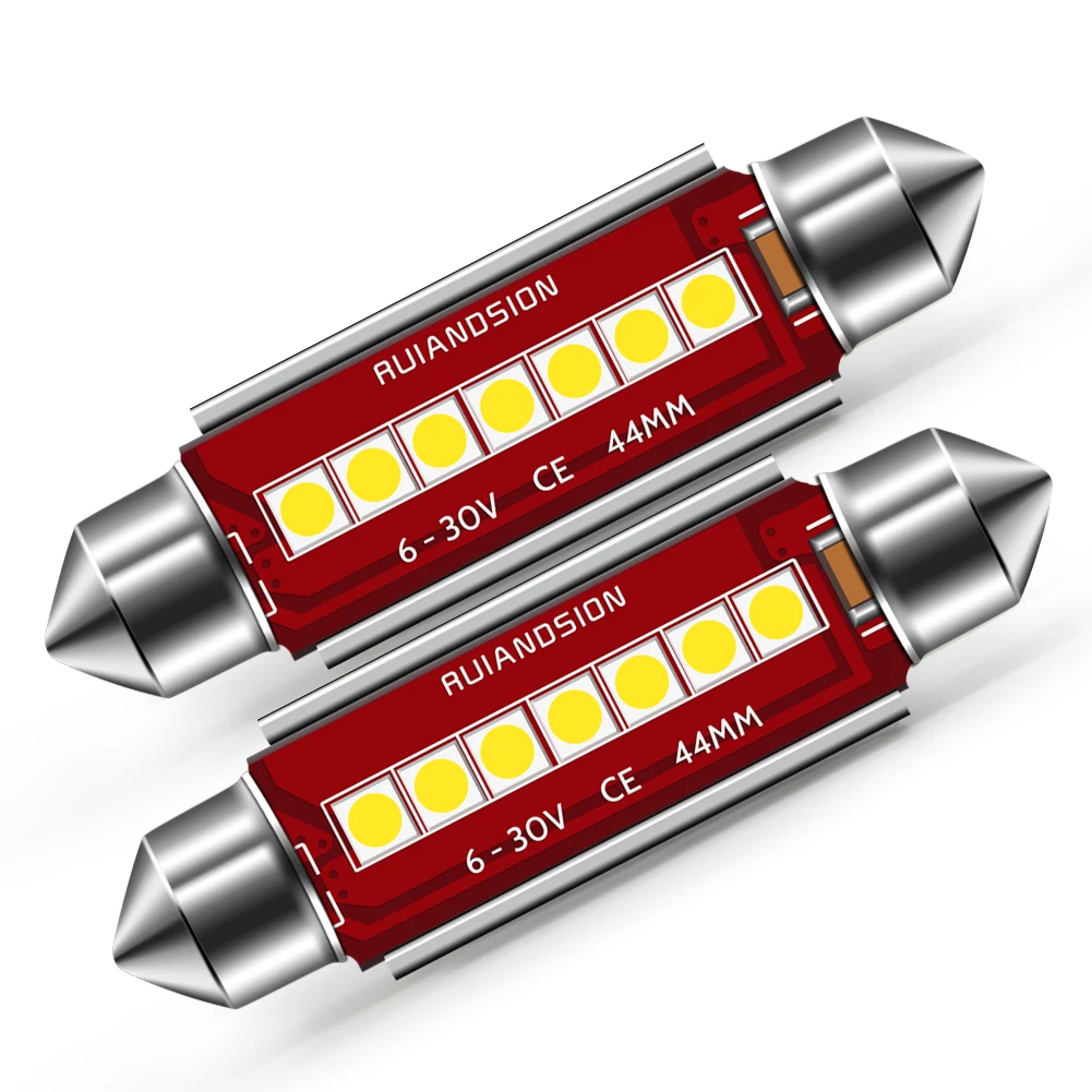 2Pcs LED Dome Light For Car 3030 Chip 6000K C5W C10W Interior Map 28/31/36/39/41/44MM Festoon 6-30V Door Open Lights Warm White
2Pcs LED Dome Light For Car 3030 Chip 6000K C5W C10W Interior Map 28/31/36/39/41/44MM Festoon 6-30V Door Open Lights Warm White