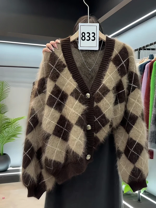 Laid-ba Sle Color Blo V-ne Knitwear Women's Loose Faionable Open Cardigan Outerwear Autumn Winter Super Cute
Laid-ba Sle Color Blo V-ne Knitwear Women's Loose Faionable Open Cardigan Outerwear Autumn Winter Super Cute