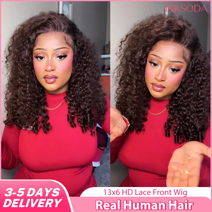 220% Density Chocolate Brown 13x6 13x4 HD Transparent Lace Front Human Hair Wigs Burmese Curly Human Hair Wig 34 Inch #4 Colored Wigs For Natural Look Human Hair Wigs For Women Burmese Curly Brazilian Pre-Plucked Prebleached Chocolate Brown Wig
220% Density Chocolate Brown 13x6 13x4 HD Transparent Lace Front Human Hair Wigs Burmese Curly Human Hair Wig 34 Inch #4 Colored Wigs For Natural Look Human Hair Wigs For Women Burmese Curly Brazilian Pre-Plucked Prebleached Chocolate Brown Wig