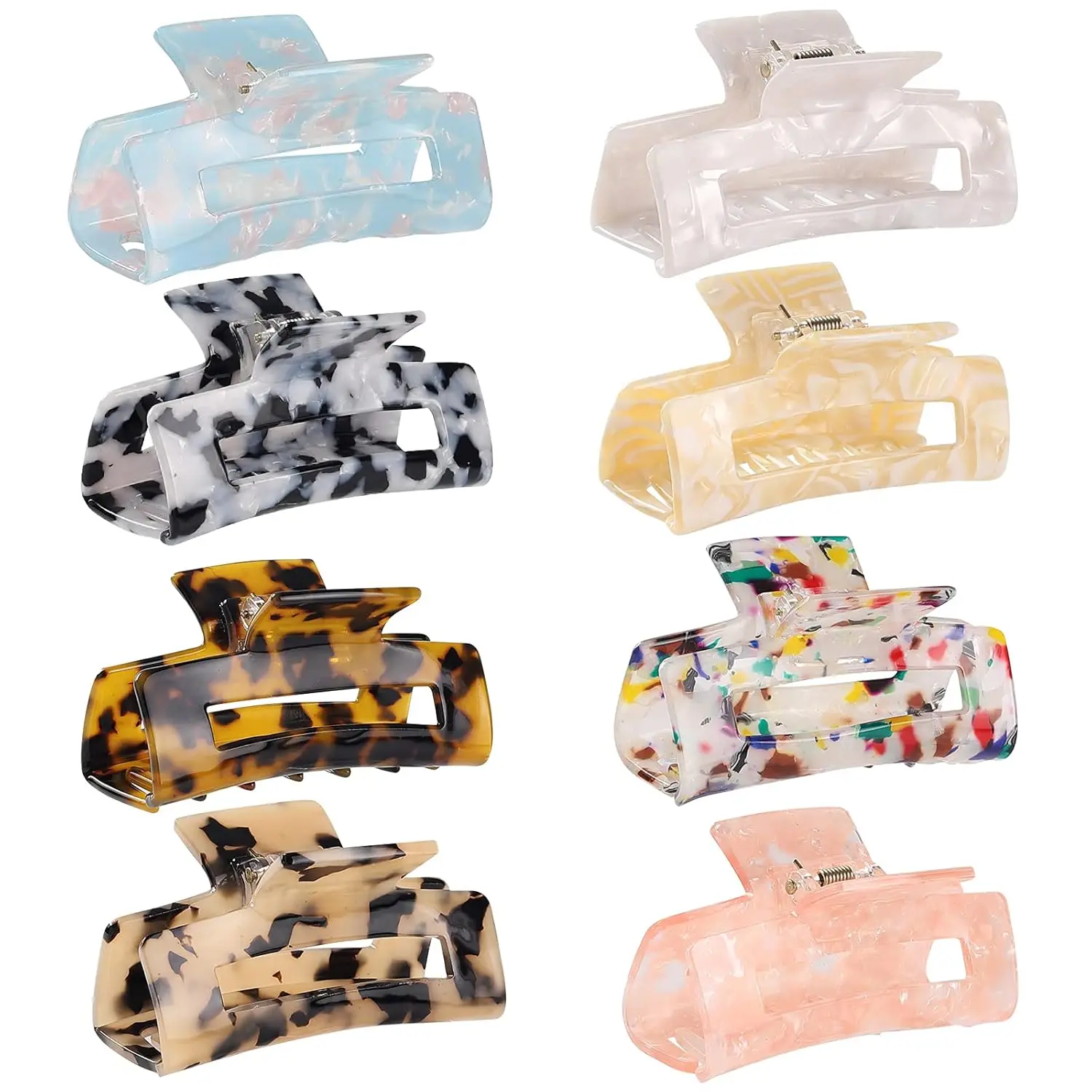 8 Pack Tortoise Barrettes Rectangle Hair Clips 3 Inch Fashion for Women
8 Pack Tortoise Barrettes Rectangle Hair Clips 3 Inch Fashion for Women