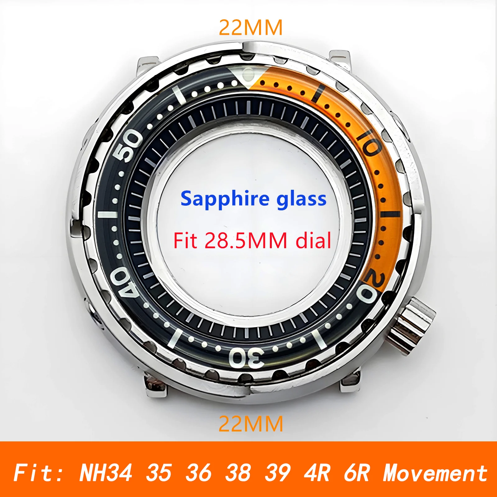 Canned Tuna Case NH35 Case Resin Inset Sapphire Glass Silver Stainless Steel Watch Case
Canned Tuna Case NH35 Case Resin Inset Sapphire Glass Silver Stainless Steel Watch Case