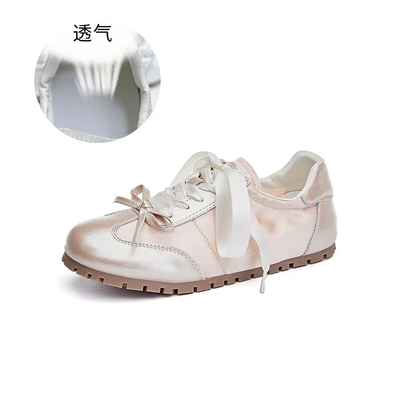 2025 Summer New Genuine Leather Training Shoes Flat Sports Bow Ballet Women's Shoes Casual Versatile White Shoes Women
2025 Summer New Genuine Leather Training Shoes Flat Sports Bow Ballet Women's Shoes Casual Versatile White Shoes Women