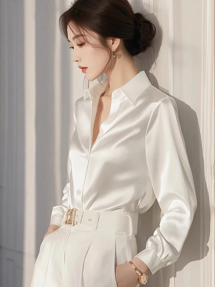 Элегантная однотонная блузка с воротником-стойкой, приталенного кроя, класса люкс, на одной пуговице, в корейском стиле, для офиса, с длинным рукавом, из шелка
Элегантная однотонная блузка с воротником-стойкой, приталенного кроя, класса люкс, на одной пуговице, в корейском стиле, для офиса, с длинным рукавом, из шелка