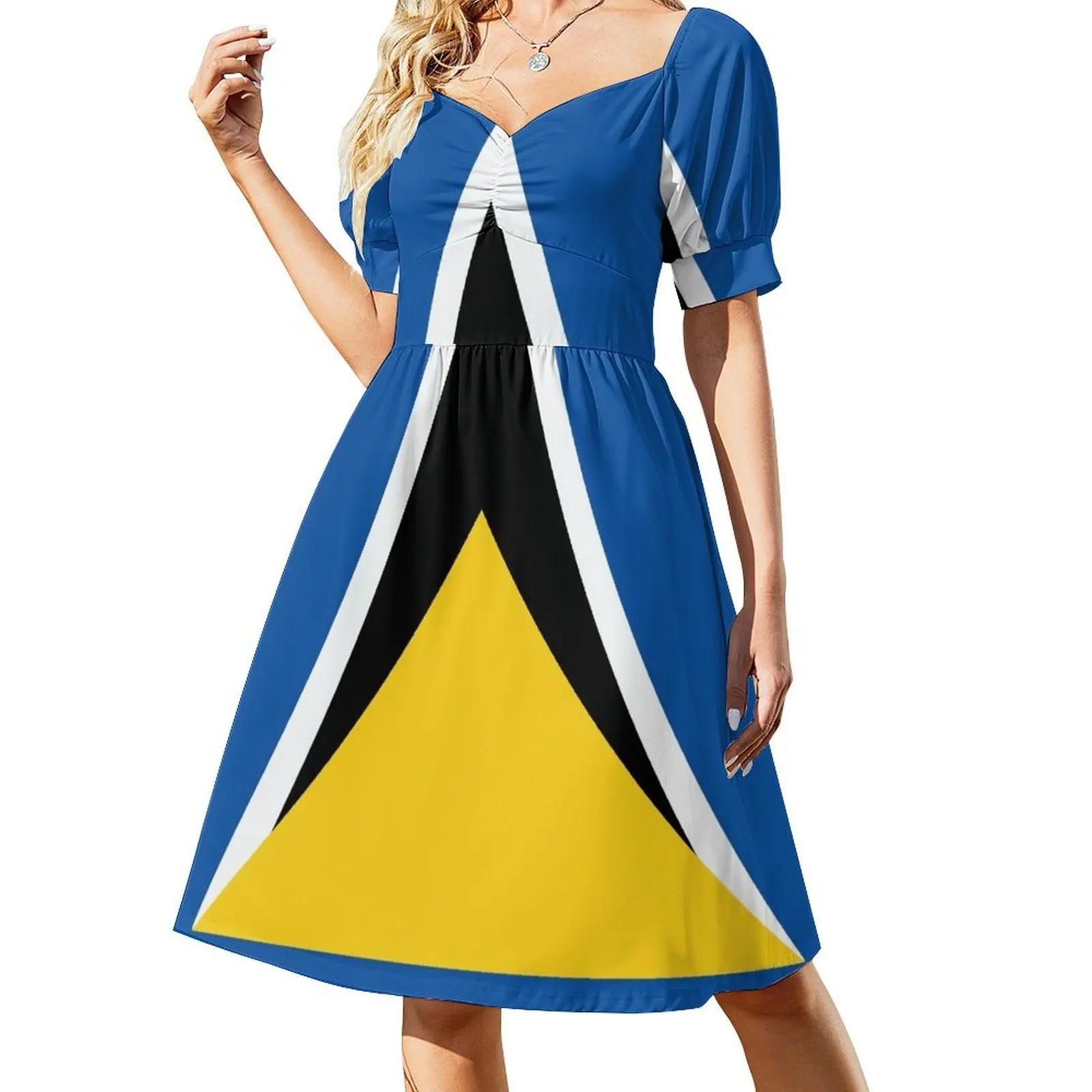 Saint Lucia Flag Short Sleeved Dress long sleeve dresses Women's dress Woman clothes Dress
Saint Lucia Flag Short Sleeved Dress long sleeve dresses Women's dress Woman clothes Dress