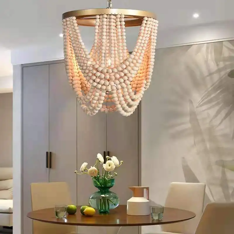 Creative American country wood bead chandelier Nordic simple bedroom bedside restaurant cloakroom lighting
Creative American country wood bead chandelier Nordic simple bedroom bedside restaurant cloakroom lighting
