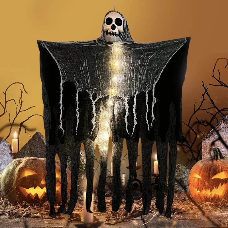 Halloween LED Light Hanging Skull Ghost Haunted House Ornament Horror Prop Halloween Supplies Pendant Home Indoor Outdoor Decor
Halloween LED Light Hanging Skull Ghost Haunted House Ornament Horror Prop Halloween Supplies Pendant Home Indoor Outdoor Decor