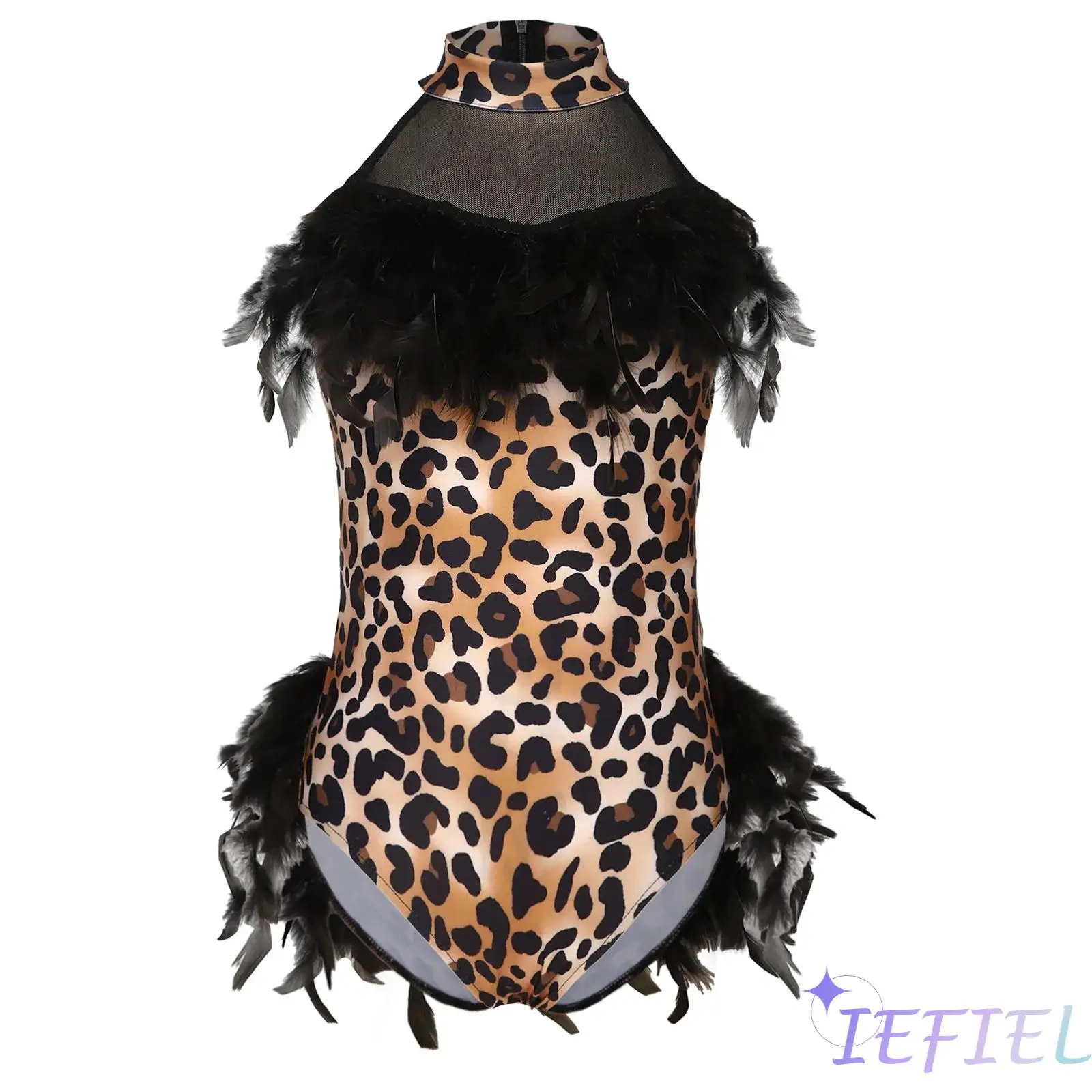 Kids Girls Leopard Print Leotard Playsuits Fuzzy Feather Chest Waist Trim Sleeveless Bodysuit Ballet Gymnast Dance Clothing
Kids Girls Leopard Print Leotard Playsuits Fuzzy Feather Chest Waist Trim Sleeveless Bodysuit Ballet Gymnast Dance Clothing