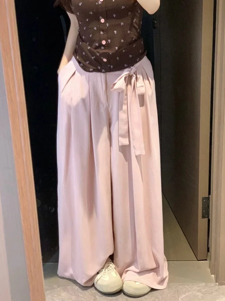 Summer New High Waist Wide Leg Casual Pants Women's Knot Drapey Floor-Length Polyester Fiber Comfortable Leisure Tr...
Summer New High Waist Wide Leg Casual Pants Women's Knot Drapey Floor-Length Polyester Fiber Comfortable Leisure Tr...